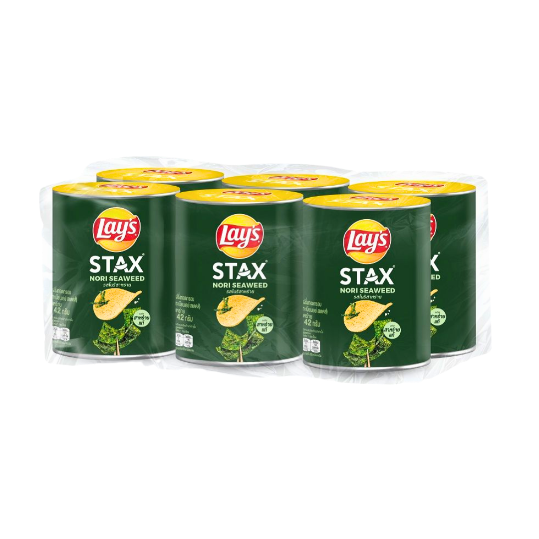 Pack (6) Lays Stax Nori Seaweed Crisps