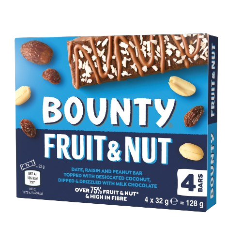 Bounty Fruit & Nut Milk Chocolate Snack Bars Multipack