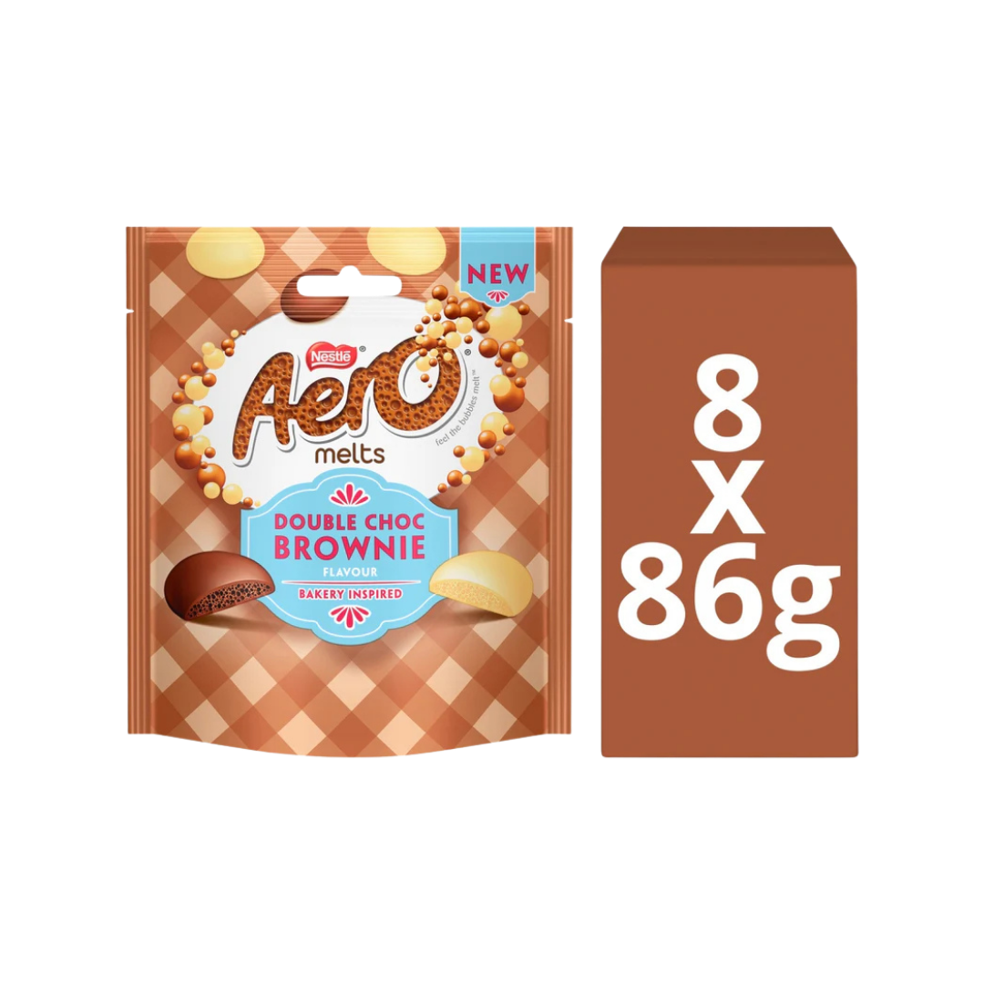 Nestle - Aero Melts Double Choc Brownie Bag Case 8 x  86g