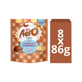 Nestle - Aero Melts Double Choc Brownie Bag Case 8 x  86g