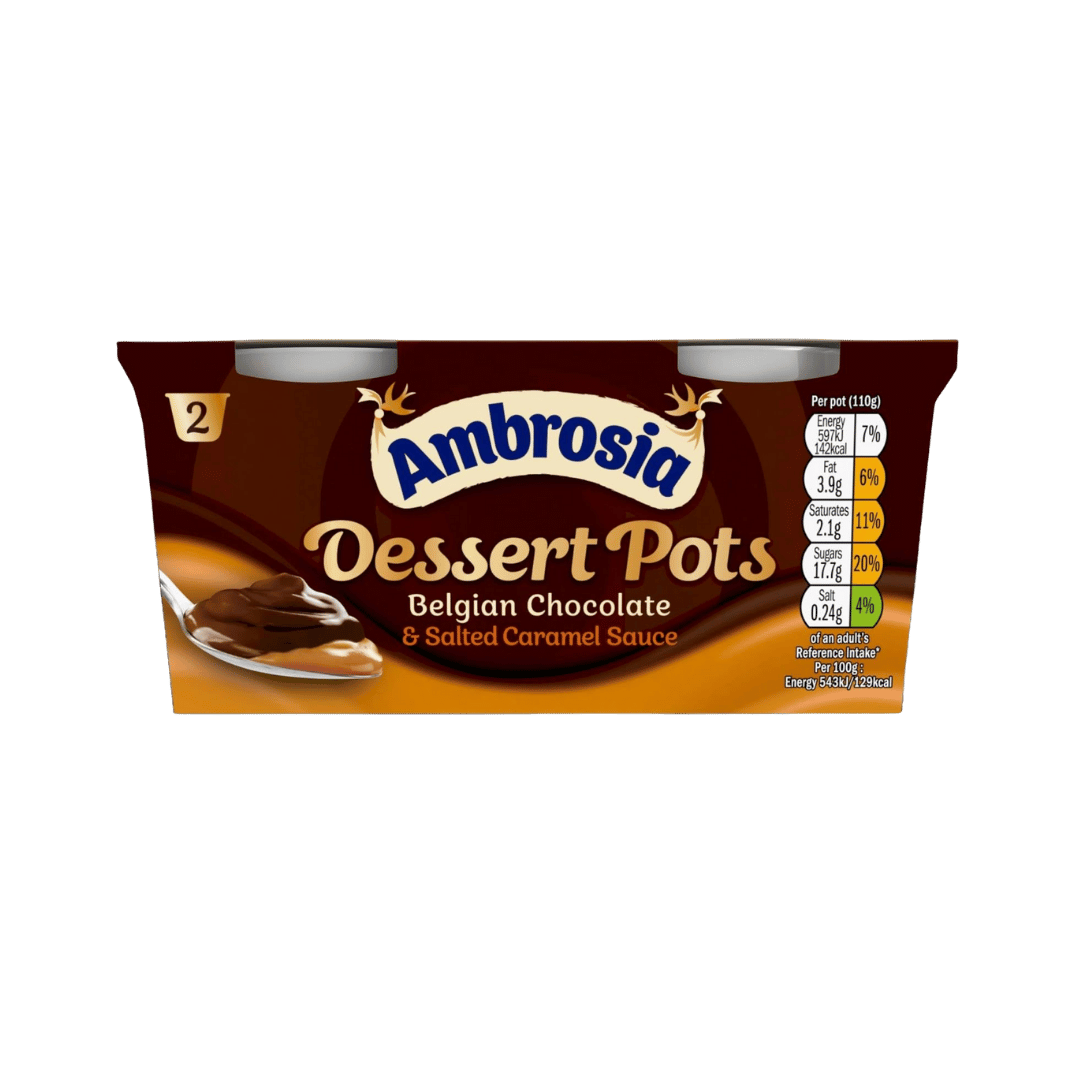 Ambrosia Belgian Chocolate & Salted Caramel Sauce Dessert Pots