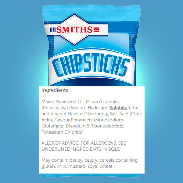 Smiths Chipsticks Salt N' Vinegar Flavour Crisps