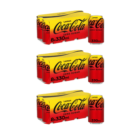Case (24) Coca Cola Zero Lemon 3 x 8 x 330ml
