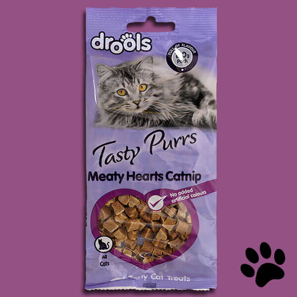 Drools Tasty Purrs Meaty Hearts Catnip Tasty Cat Treats