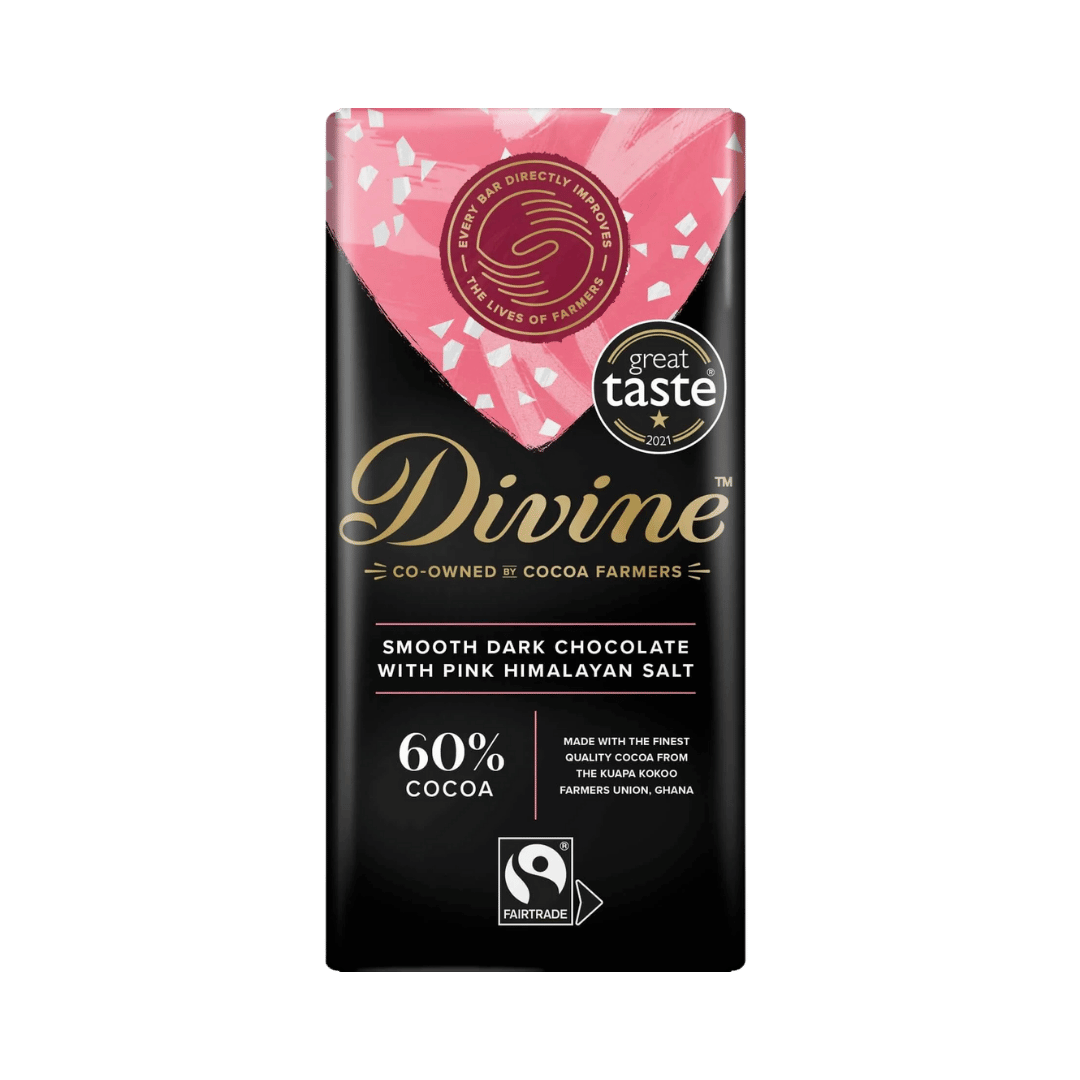 Divine Single 60% Dark Chocolate With Pink Salt