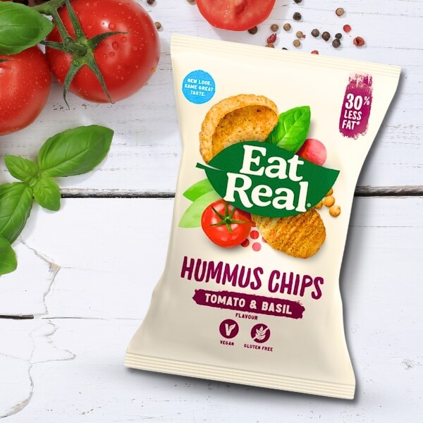 Eat Real Hummus Chips Tomato & Basil