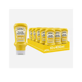 Heinz American Style Mild Yellow Mustard 10 x 400ml Bottles