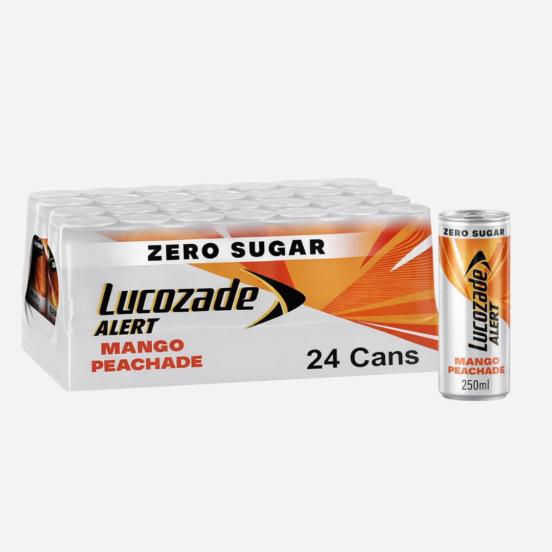 Lucozade Alert Energy Drink Zero Sugar Mango Peachade