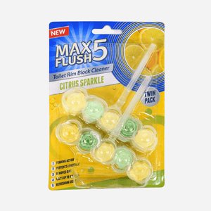 Max Flush Citrus Sparkle Toilet Rim Block Cleaner