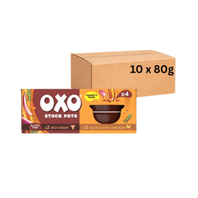 Oxo Stock Pots Rich Beef & Chicken 10 x 80g (40 Pots)