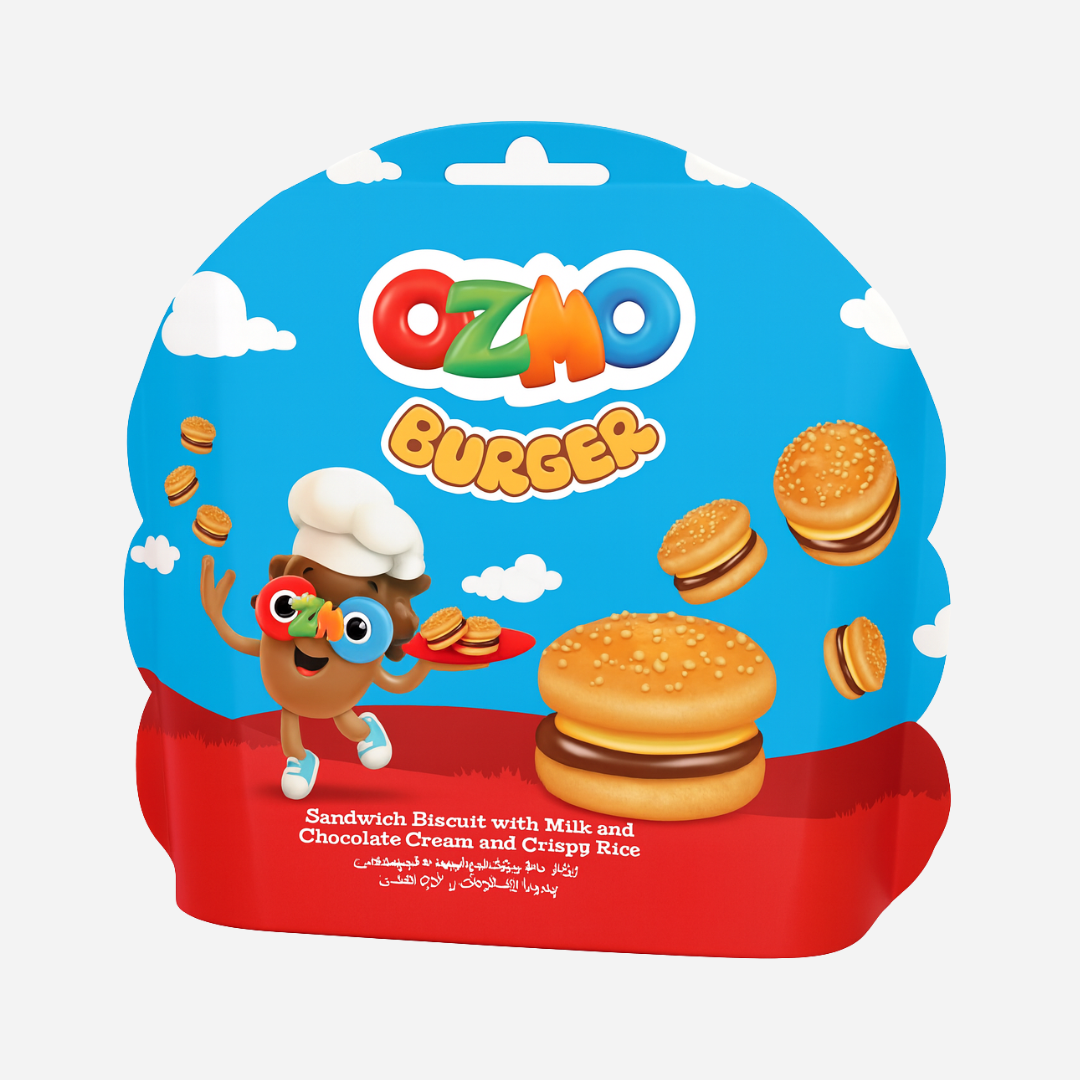 Ozmo Burger Biscuit with Milky & Chocolate Cream 12 x 40g