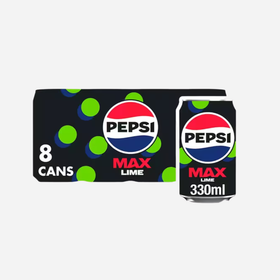 Pepsi Max Lime No Sugar Cans 8 x 330ml