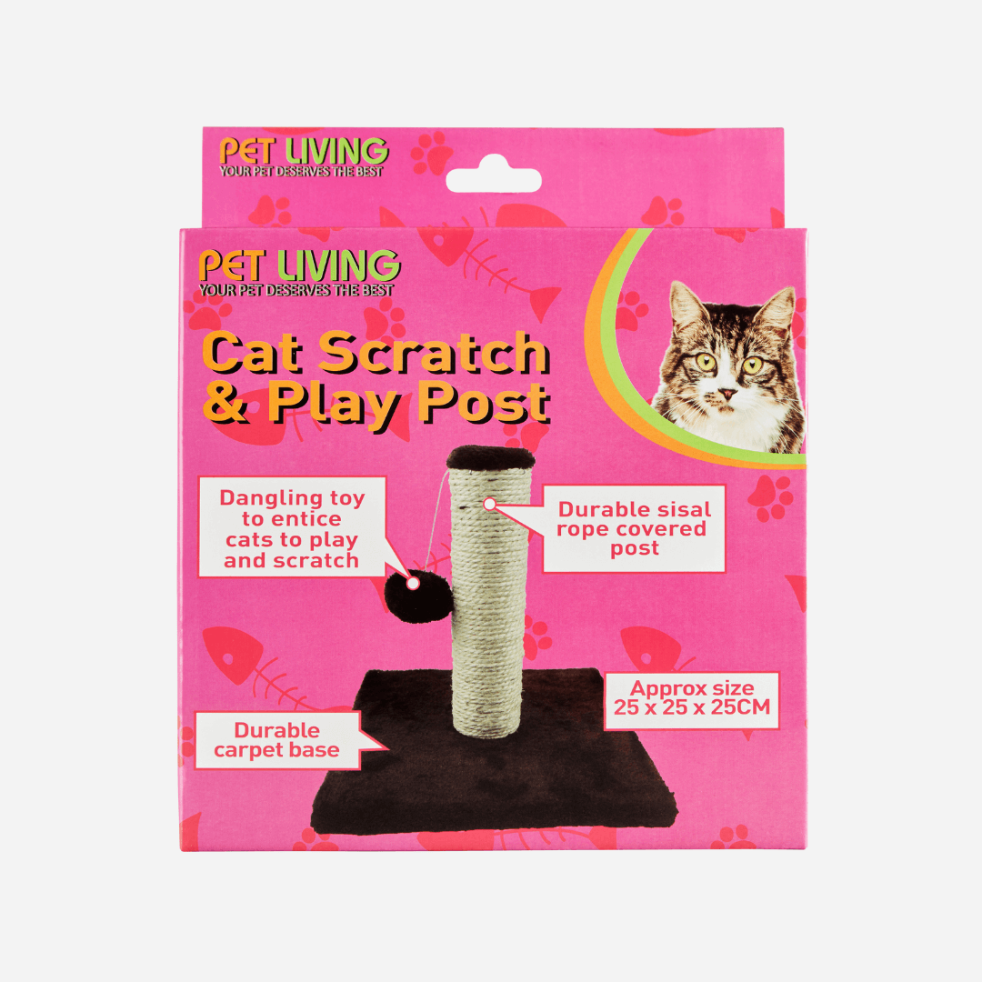 Pet Living Cat Scratch & Activity Toy Play Post