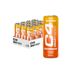 C4 Smart Energy Mango Zero Sugar Energy Drinks  12 x 330ml Cans