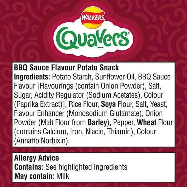 Walkers Quavers BBQ Sauce Flavour Crisps