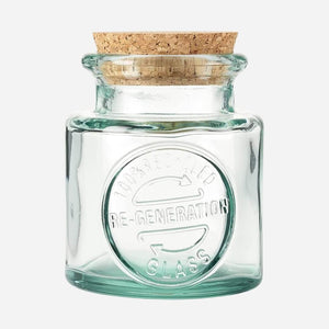 Re-Generation Large Jar Glass Storage Bottle With Cork Lid