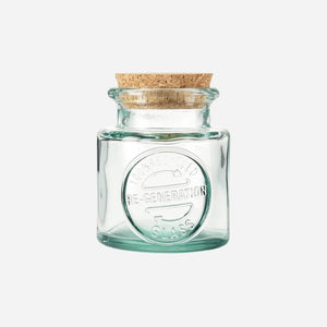 Re-Generation Small Jar Glass Storage Bottle With Cork Lid