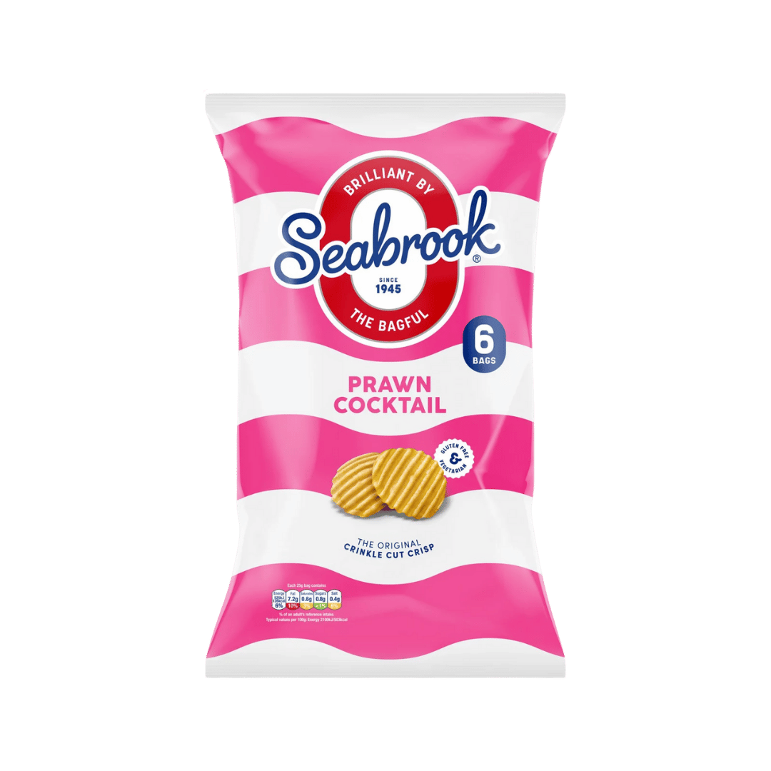 Seabrooks Prawn Cocktail Crisps 6 Pack