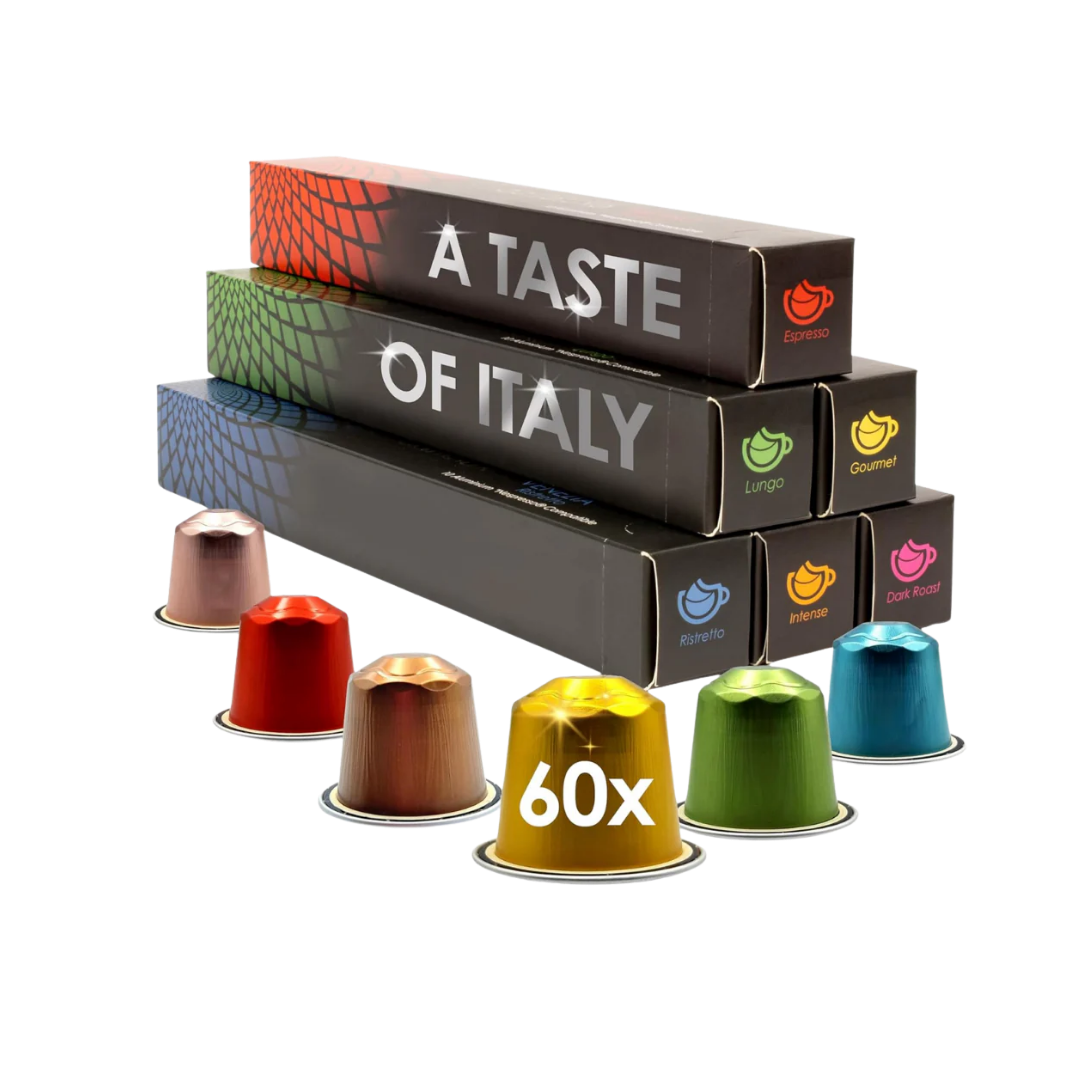 Cafféluxe Taste of Italy Variety Gift Nespresso Coffee Pods 60 Pack