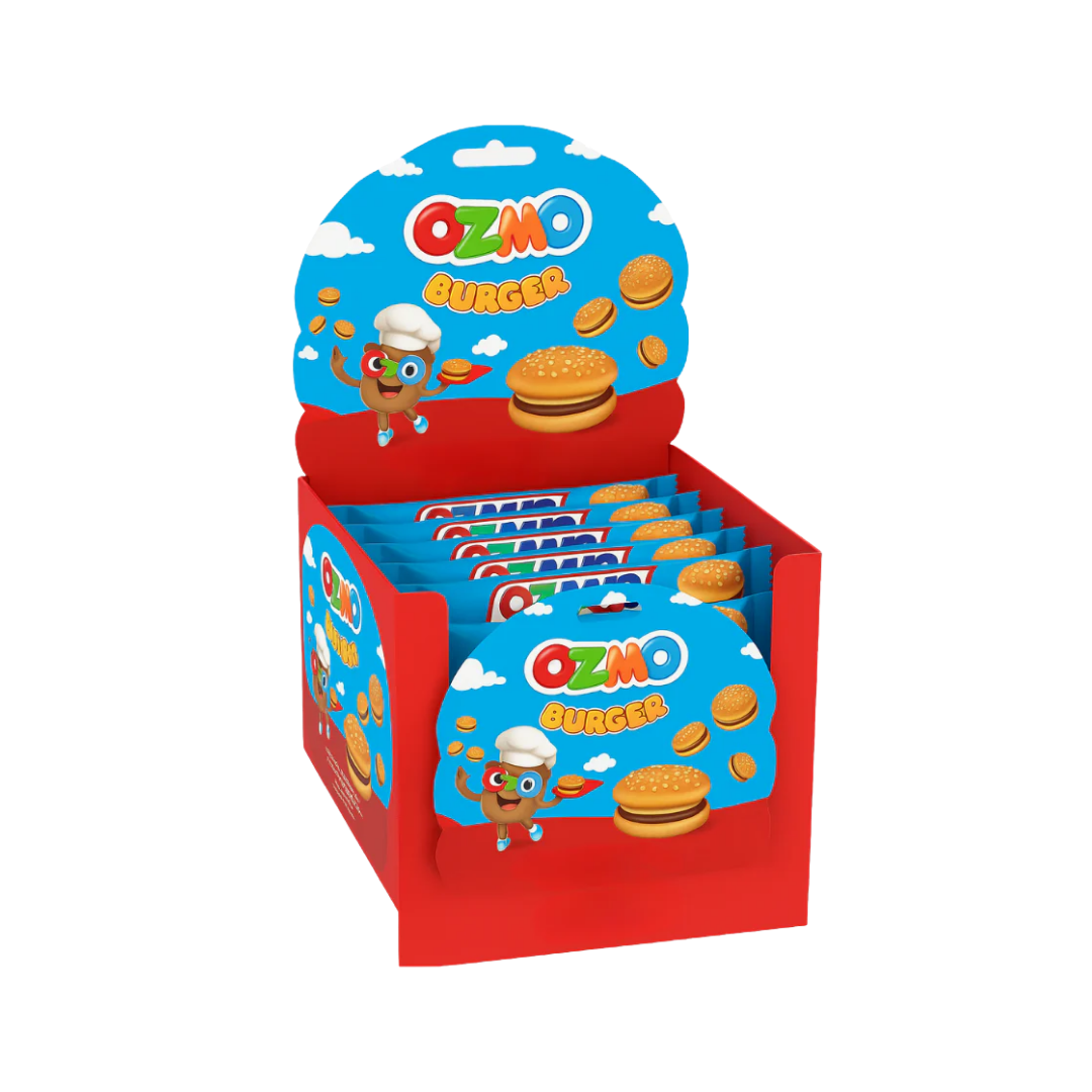 Ozmo Burger Biscuit with Milky & Chocolate Cream 12 x 40g