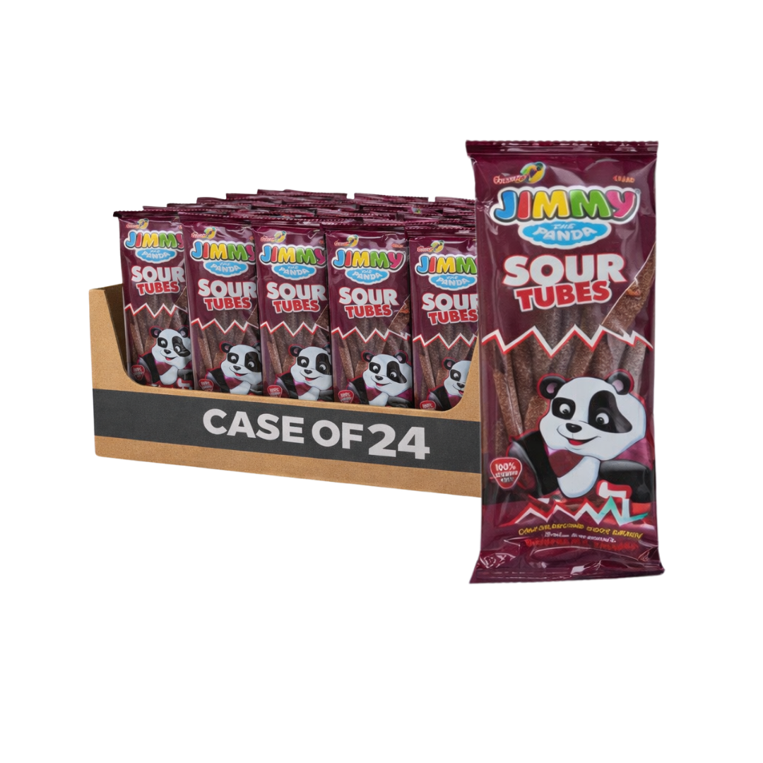 Jimmy The Panda Sour Tubes Kola Flavour Fizzy Sweets 24x57g