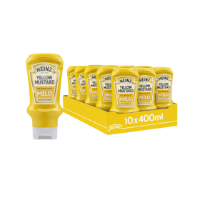 Heinz American Style Mild Yellow Mustard 10 x 400ml Bottles