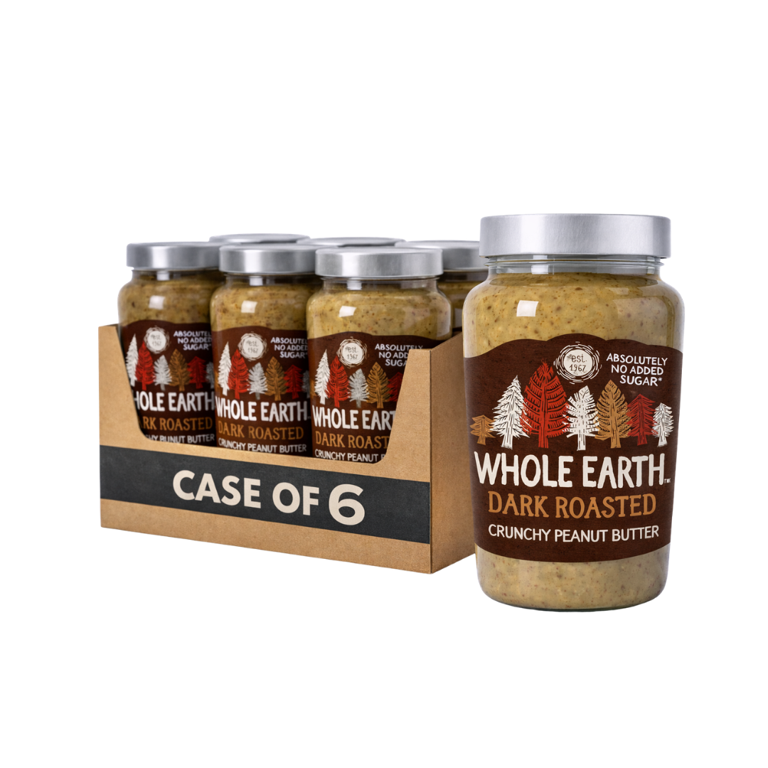 Case Whole Earth Dark Roasted Crunchy Peanut Butter 6 x 340g