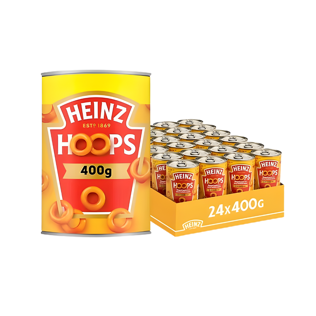 Case Heinz Hoops Shaped Pasta in Tomato Sauce 24 x 400g