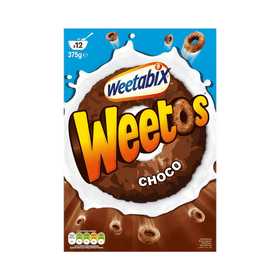 1 x Weetabix Weetos Chocolatey Hoops 375g Cereal Box