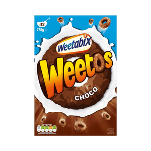 1 x Weetabix Weetos Chocolatey Hoops 375g Cereal Box
