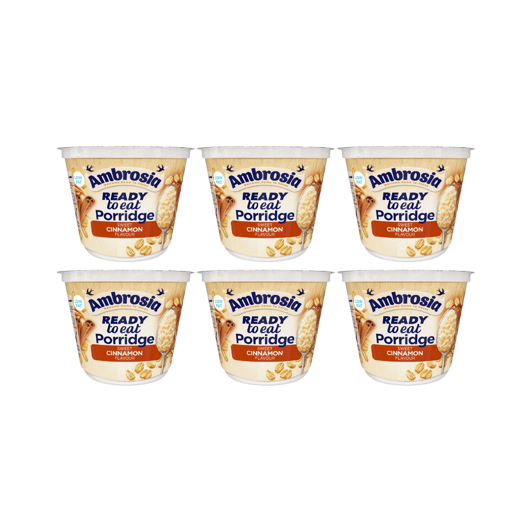 Ambrosia Ready to Eat Porridge Oat Cereal Pots Cinnamon