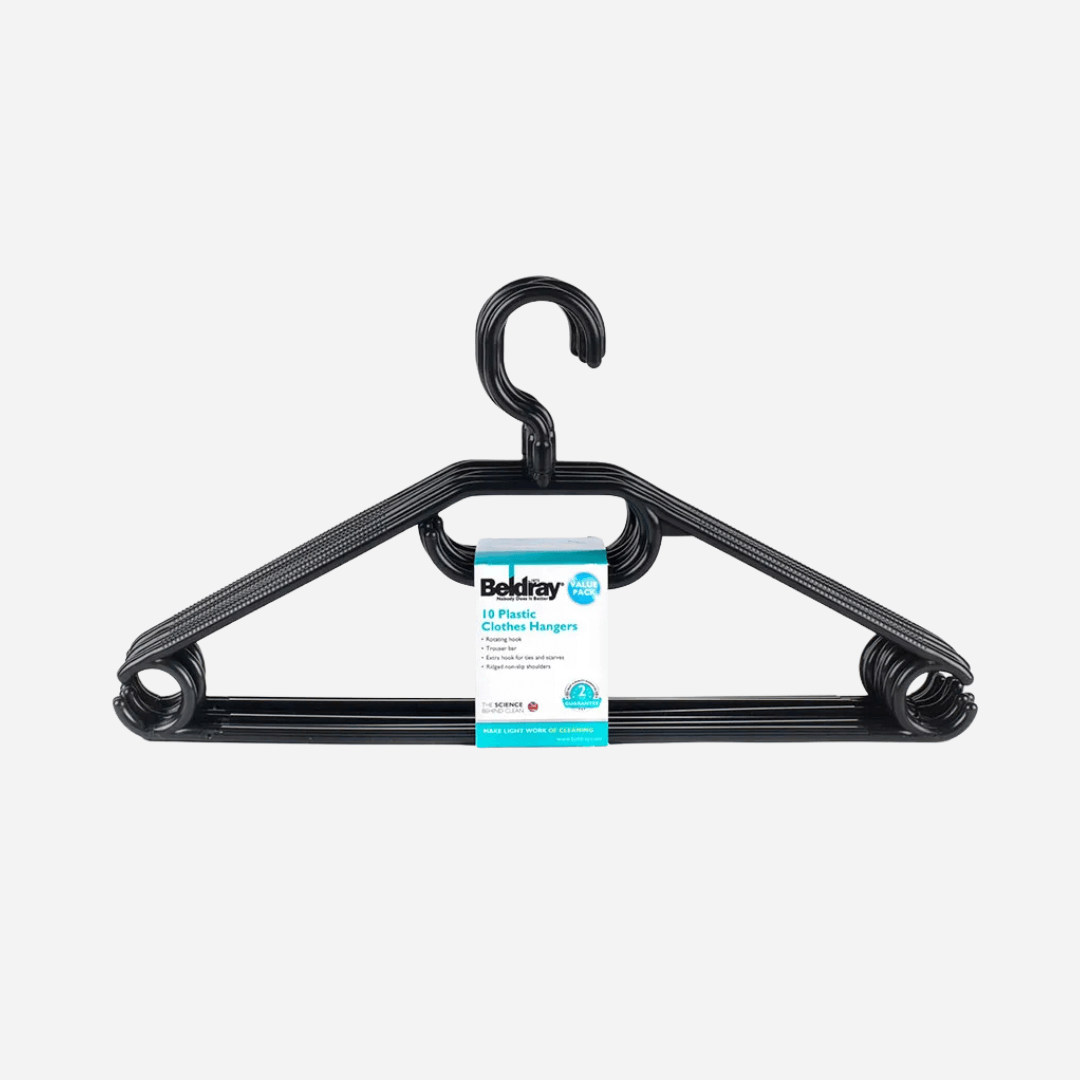 Beldray At Home Black Plastic Clothes Hangers