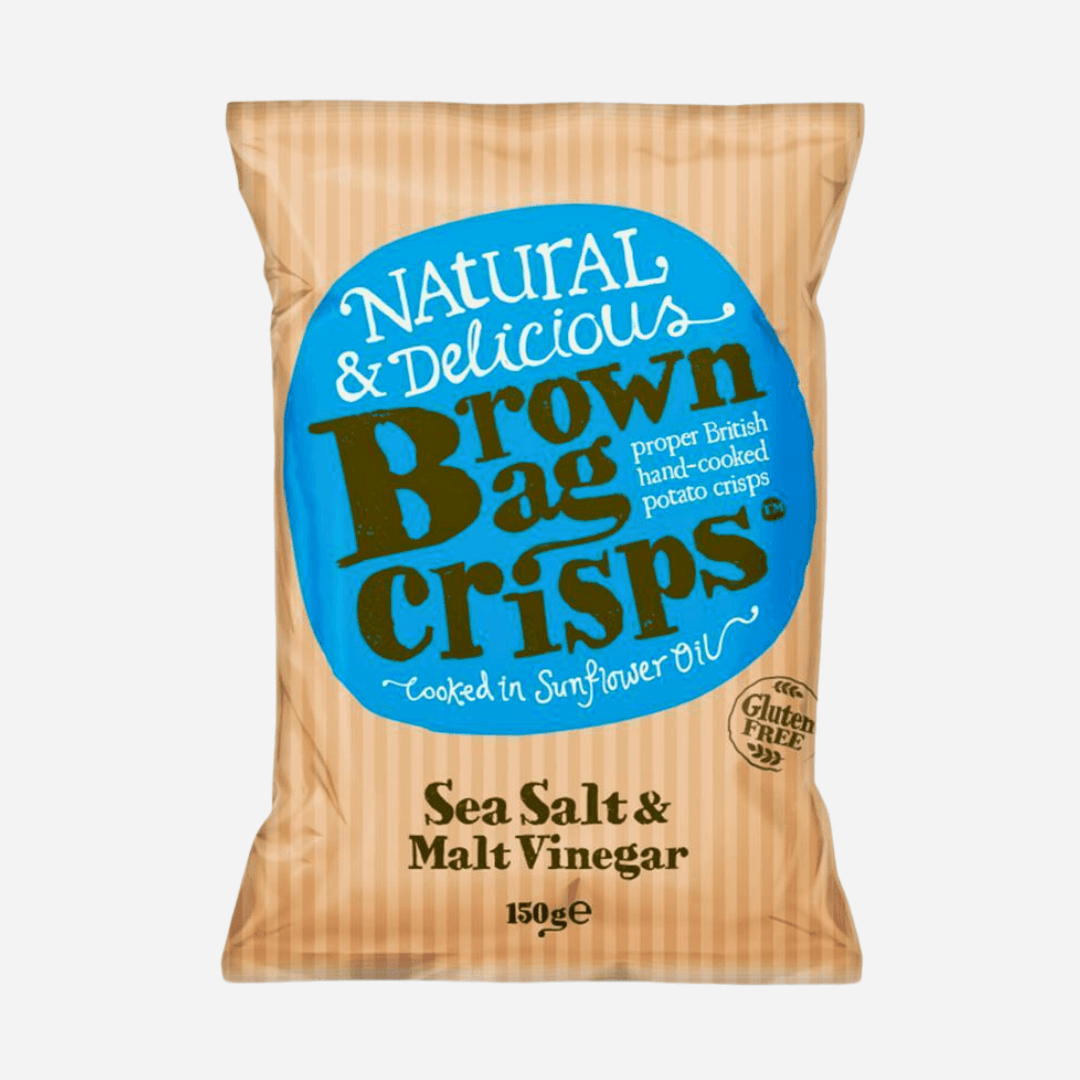 Naturally Delicious Brown Bag Crisps Sea Salt & Malt Vinegar