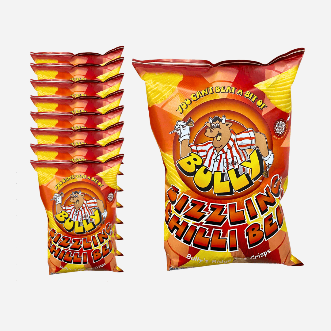 Bully's Sizzling Chilli Beef Flavour Ridge Cut Crisps