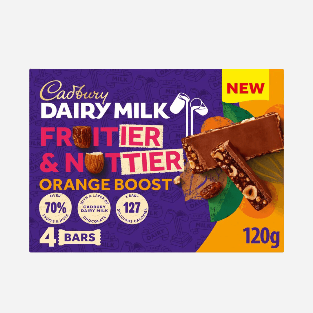 Cadbury Dairy Milk Fruitier & Nuttier Orange Boost Bars