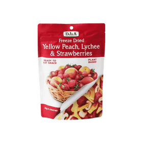 Case (10) DJ & A Freeze Dried Yellow Peach Lychee & Strawberries