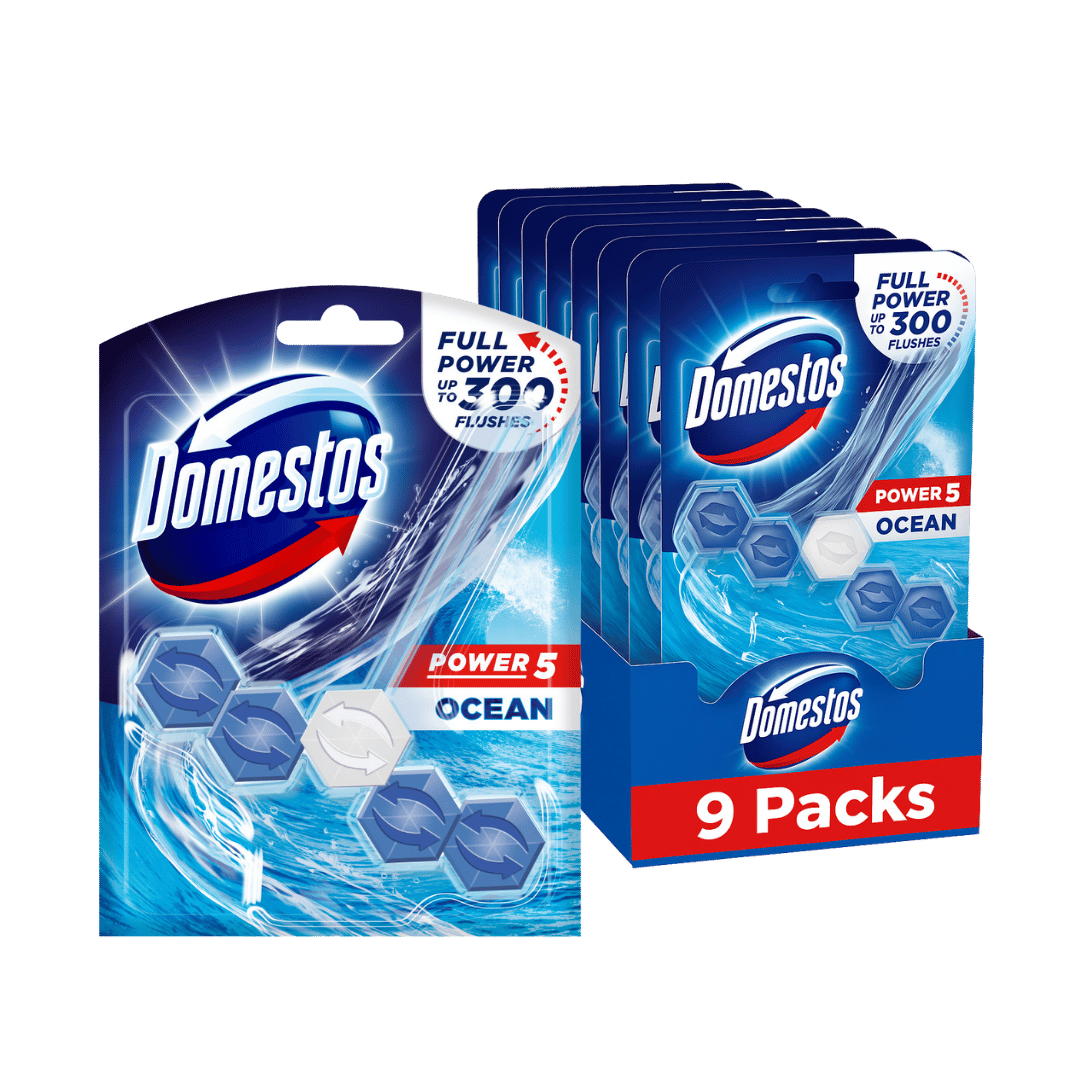 Domestos Power 5 Toilet Rim Block Ocean