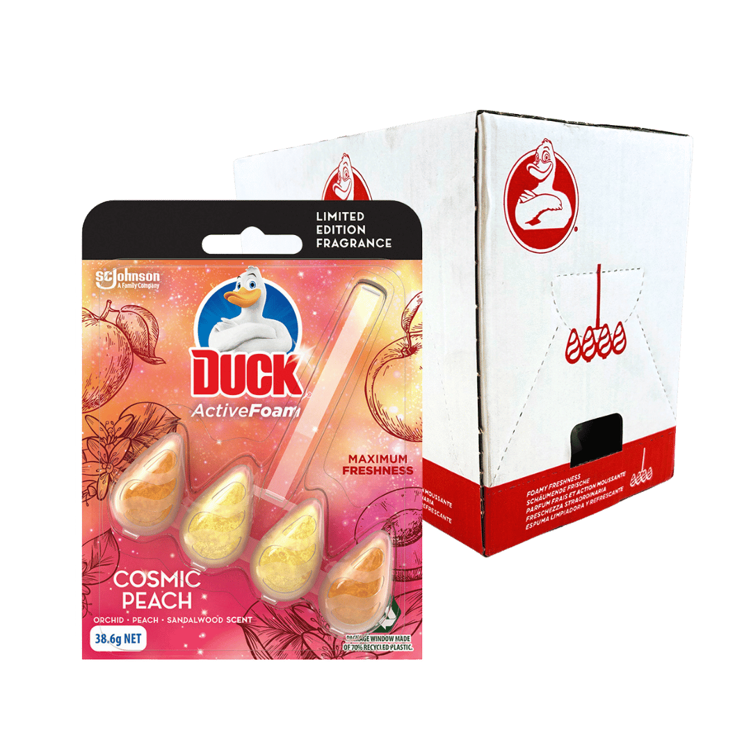 Limited Edition Duck Active Clean Toilet Rim Blocks Cosmic Peach
