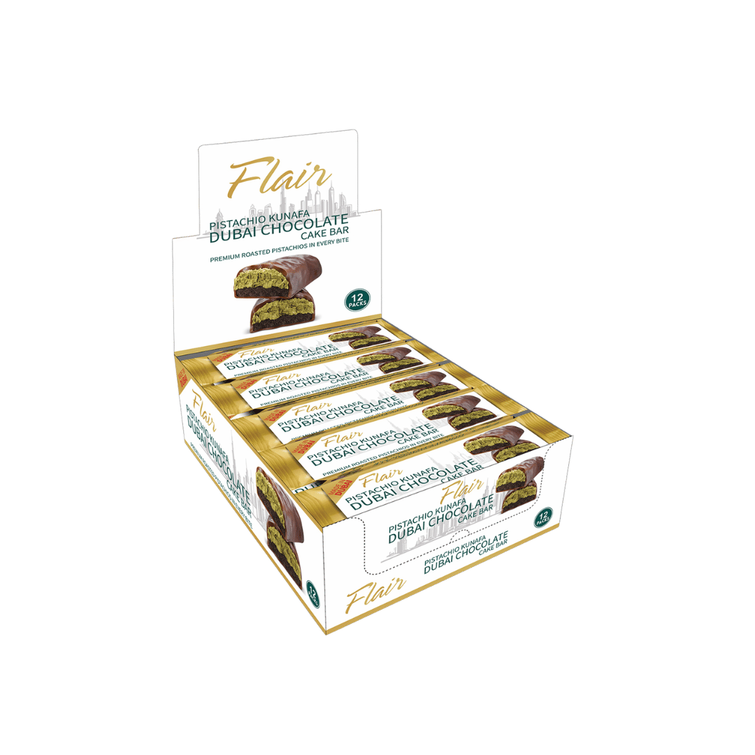 Flair REAL Dubai Pistachio Kunafa Chocolate Cake Bars
