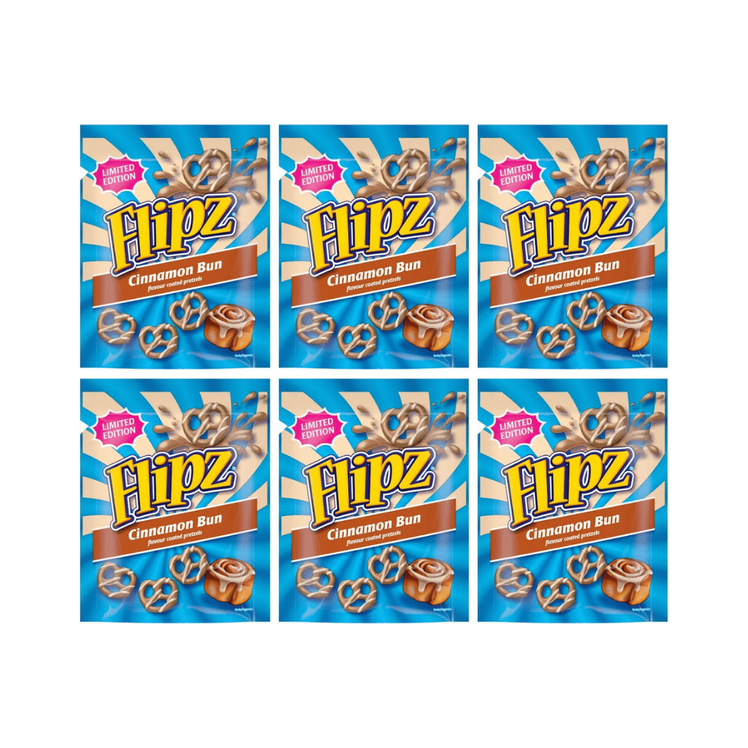 Flipz Cinnamon Bun Flavour Coated Pretzel Snacks