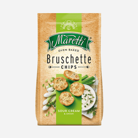 Maretti Bruschette Sour Cream & Onion Flavour Crunchy Italian Inspired Chips