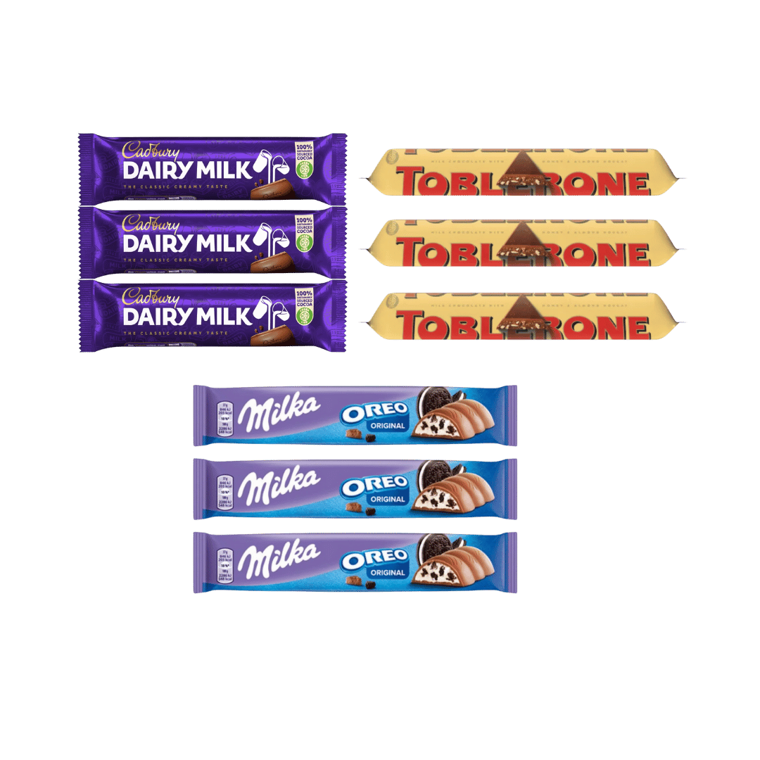 Cadbury Dairy Milk Toblerone & Milka Oreo Variety Pack