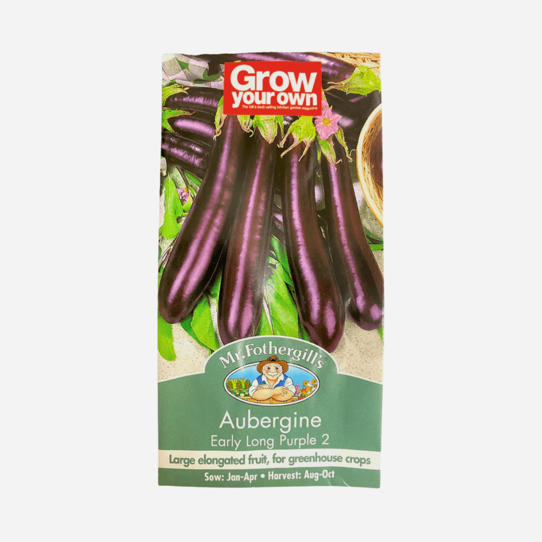 Mr Fothergill's Grow Your Own Aubergine Early Long Purple Seeds