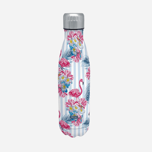 Nerthus Double Wall Stainless Steel Thermos Bottle Pink Flamingos