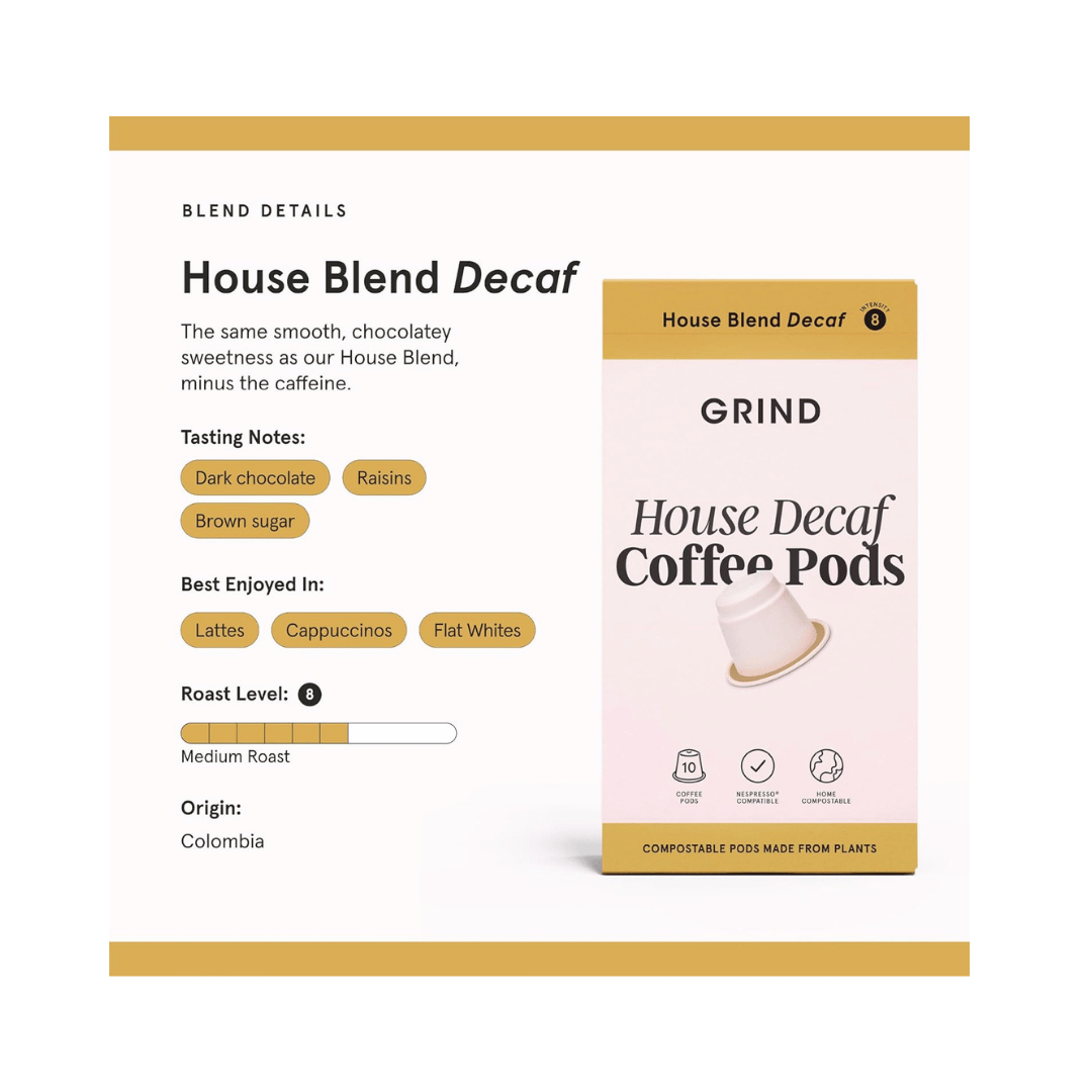 Grind Decaf House Coffee Pods