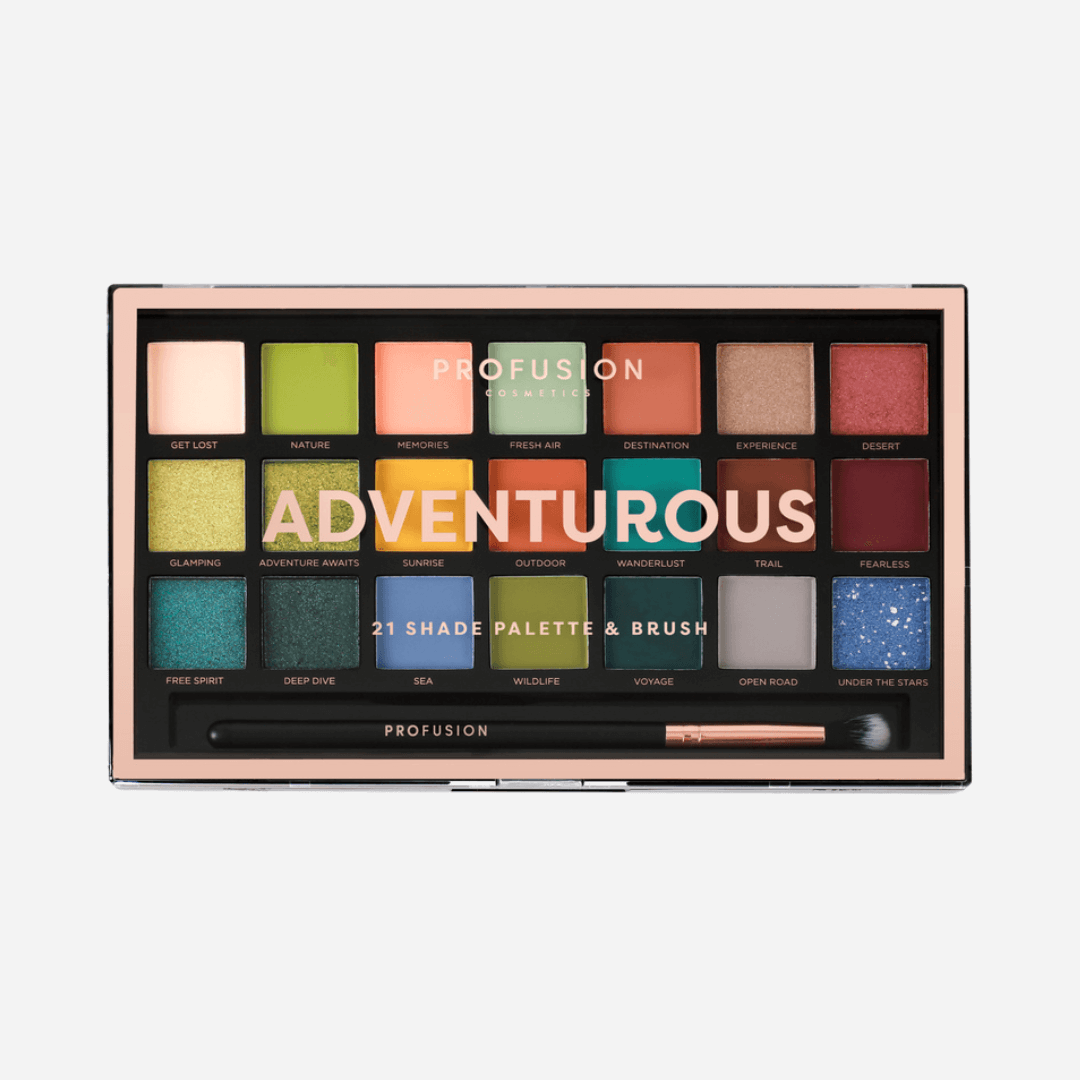 Profusions Cosmetics Adventurous 21 Multi Shade Pallet & Brush