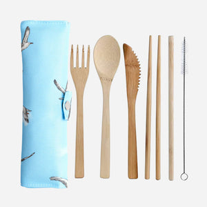 Puckator Biodegradable Bamboo Cutlery Seagull Set