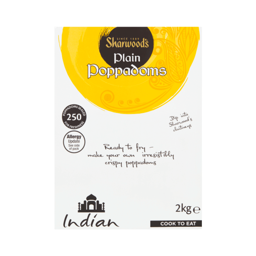 Sharwood's Microwave Or Fry Plain Poppadoms Catering Pack