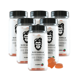 Slick Gorilla Hair Strength Biotin Gummies 6 Month Supply 6 Tubs (360 Gummies)