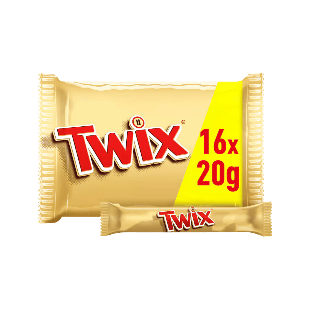 Twix Caramel & Milk Chocolate Fingers Funsize Biscuit Snack Bars Multipack